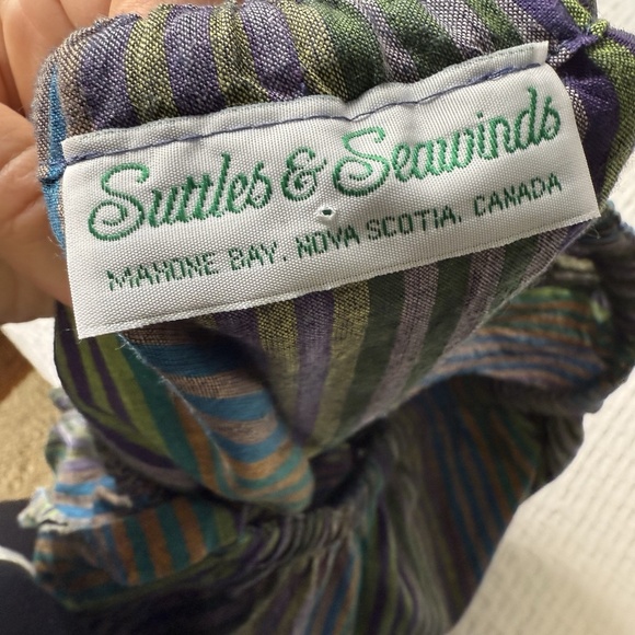 Vintage Suttles and Seawinds Tiered Striped Midi Skirt Sz M (Waist 28) Cotton - Picture 12 of 12